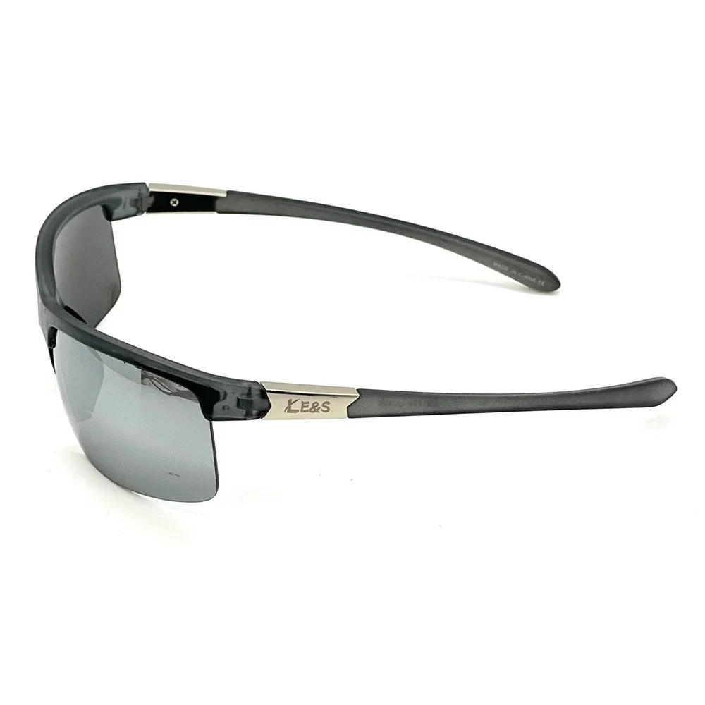 Gray Silver‎ Mirrored Lens Sunglasses Men's Sport Active Outdoors Lentes Gafas